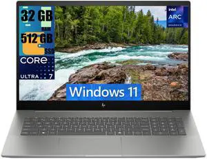 HP Envy 17 Laptop, 17.3" 4K UHD (3840 x 2160) Display, Intel Core Ultra 7 155H 16 Cores Processor, Intel Arc Graphics, 32GB DDR4  512GB PCIe SSD, HDMI, Webcam, Backlit KB, Wi-Fi 7, Windows 11