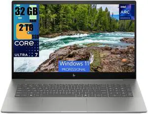 HP Envy 17 Laptop, 17.3" 4K UHD (3840 x 2160) Display, Intel Core Ultra 7 155H 16 Cores Processor, Intel Arc Graphics, 32GB DDR4  2TB PCIe SSD, HDMI, Webcam, Backlit KB, Wi-Fi 7, Windows 11 Pro