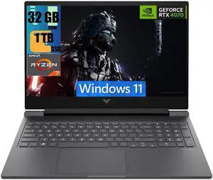 HP Victus 16 Gaming Laptop, 16.1" FHD 144Hz Display, AMD Ryzen 7 8845HS 8 Cores Processor, NVIDIA GeForce RTX 4070 8GB GDDR6, 32GB DDR5  1TB PCIe SSD, Backlit Keyboard, Wi-Fi 6, Windows 11