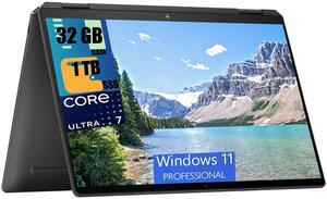 HP Spectre x360 2-in-1 14 Laptop, 14" 2.8K (2880x1800) Touchscreen, Intel Ultra 7-155H 16-Cores Processor, Intel Arc Graphics, 32GB DDR4  1TB PCIe SSD, Backlit KB, Fingerprint, Windows 11 Pro