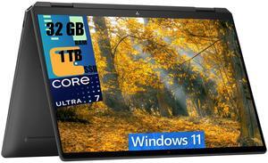 HP Spectre x360 2-in-1 16 Laptop, 16" 2.8K (2880x1800) Touchscreen, Intel Ultra 7-155H 16-Cores Processor, Intel Arc Graphics, 32GB DDR4  1TB PCIe SSD, Backlit KB, Fingerprint, Windows 11 Home