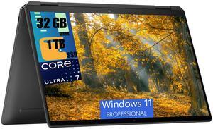 HP Spectre x360 2-in-1 16 Laptop, 16" 2.8K (2880x1800) Touchscreen, Intel Ultra 7-155H 16-Cores Processor, Intel Arc Graphics, 32GB DDR4  1TB PCIe SSD, Backlit KB, Fingerprint, Windows 11 Pro
