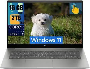 HP Envy 17 Business Laptop, 17.3" FHD Touchscreen, Intel Core Ultra 7 155H 16 Cores Processor, Intel Arc Graphics, 16GB DDR4  2TB PCIe SSD, Backlit Keyboard, HDMI, Wi-Fi 7, Windows 11