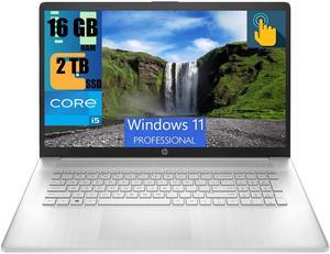 HP 17.3 Laptop, 17.3" HD+ (1600 x 900) Touchscreen, Intel Core i5-1334U 10 cores Processor, Intel Iris Xe Graphics, 16GB DDR4  2TB PCIe SSD, Fingerprint Reader, HDMI, Wi-Fi 6, Windows 11 Pro
