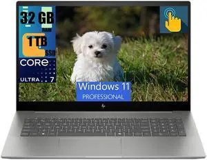 HP Envy 17 Business Laptop, 17.3" FHD Touchscreen, Intel Core Ultra 7 155H 16 Cores Processor, Intel Arc Graphics, 32GB DDR4  1TB PCIe SSD, Backlit Keyboard, HDMI, Wi-Fi 7, Windows 11 Pro