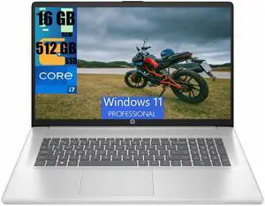 HP 17t Business Laptop, 17.3" FHD Display, Intel Core i7-1355U 10 Cores Processor, Intel Iris Xe Graphics, 16GB DDR4  512GB PCIe SSD, Fingerprint Reader, Wi-Fi 6, Backlit KB, Windows 11 Pro
