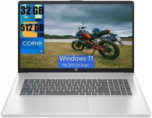 HP 17t Business Laptop, 17.3" FHD Display, Intel Core i7-1355U 10 Cores Processor, Intel Iris Xe Graphics, 32GB DDR4  512GB PCIe SSD, Fingerprint Reader, Wi-Fi 6, Backlit KB, Windows 11 Pro