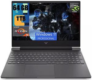 HP Victus 15 Gaming Laptop, 15.6" FHD 144Hz Display, AMD Hexa-Core Ryzen 5 8645HS Processor, NVIDIA GeForce RTX 4050 6GB Graphic, 64GB DDR5  1TB PCIe SSD, Backlit Kd, Bluetooth 5.3, Windows 11 Pro