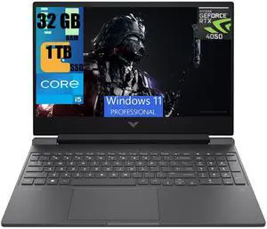 HP Victus 15 Gaming Laptop, 15.6" FHD 144Hz Display, Intel Core i5-13420H 8-Core Processor, NVIDIA GeForce RTX 4050 6GB GDDR6, 32GB DDR4  1TB PCIe SSD, Wi-Fi 6 Backlit Keyboard, Windows 11 Pro