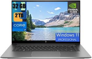HP ZBook Studio G8 15 Laptop, 15.6" FHD Display, Intel Core i7-11850H Octa Core Processor, NVIDIA T1200 4GB GDDR6, 32GB DDR4  2TB PCIe SSD, Backlit KB, Fingerprint, 2 Thunderbolt 4, Windows 11 Pro