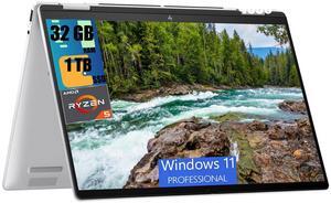 HP Envy x360 2-in-1 14 Laptop, 14" WUXGA Touchscreen, AMD Hexa-core Ryzen 5 8640HS Processor, AMD Radeon 760M Graphics, 32GB DDR4  1TB PCIe SSD, Backlit Keyboard, Bluetooth 5.3, Windows 11 Pro