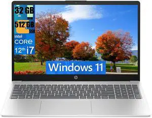 HP 15 Business Laptop, 15.6" HD Touchscreen, Intel i3-1215U 6 Cores Processor, Intel UHD Graphics, 32GB DDR4  512GB PCIe SSD, Wi-Fi 6E and Bluetooth, Windows 11