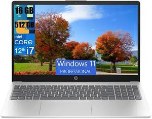 HP 15 Business Laptop, 15.6" HD Touchscreen, Intel i3-1215U 6 Cores Processor, Intel UHD Graphics, 16GB DDR4  512GB PCIe SSD, Wi-Fi 6E and Bluetooth, Windows 11 Pro
