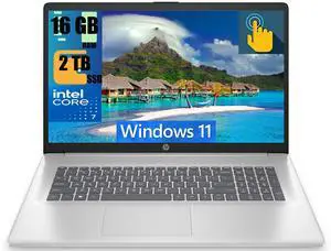 HP 17 Business Laptop, 17.3" HD+ Touchscreen, Intel Core 7 150U 10-Core Processor, Intel Graphics, 16GB DDR4  2TB PCIe SSD, Backlit Keyboard, Wi-Fi 6, Bluetooth 5.3, Windows 11
