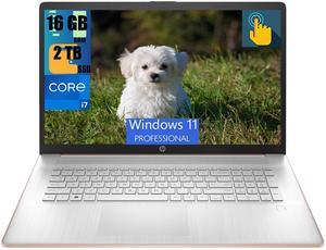 HP 17 Laptop, 17.3" HD+ Touchscreen, Intel Core i7-1355U 10 Cores Processor, Intel Iris Xe Graphics, 16GB DDR4  2TB PCIe SSD, Webcam, HDMI, Backlit KB, FP Reader, Wi-Fi 6, Windows 11 Pro