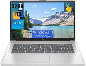 HP 17 Business Laptop, 17.3" HD+ Touchscreen, Intel Core i5-1335U 10 Cores Processor, Intel Iris Xe Graphics, 32GB DDR4  1TB PCIe SSD, Webcam, FP Reader, Backlit KB, Wi-Fi 6, Windows 11 Pro