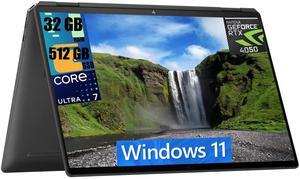 HP Spectre x360 16 2-in-1 Laptop, 16" 2.8K OLED Touchscreen, Intel Core Ultra 7 155H 16-Core Processor, NVIDIA GeForce RTX 4050 6GB GDDR6, 32GB DDR4  512GB PCIe SSD, Backlit KB, FP, Windows 11