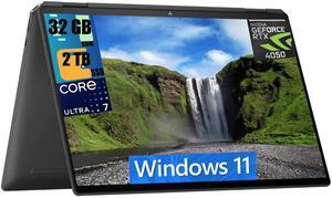 HP Spectre x360 16 2-in-1 Laptop, 16" 2.8K OLED Touchscreen, Intel Core Ultra 7 155H 16-Core Processor, NVIDIA GeForce RTX 4050 6GB GDDR6, 32GB DDR4  2TB PCIe SSD, Backlit KB, FP, Windows 11