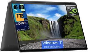HP Spectre x360 16 2-in-1 Laptop, 16" 2.8K OLED Touchscreen, Intel Core Ultra 7 155H 16-Core Processor, NVIDIA GeForce RTX 4050 6GB GDDR6, 16GB DDR4  1TB PCIe SSD, Backlit KB, FP, Windows 11 Pro