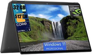 HP Spectre x360 16 2-in-1 Laptop, 16" 2.8K OLED Touchscreen, Intel Core Ultra 7 155H 16-Core Processor, NVIDIA GeForce RTX 4050 6GB GDDR6, 32GB DDR4  512GB PCIe SSD, Backlit KB, FP, Windows 11 Pro