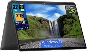 HP Spectre x360 16 2-in-1 Laptop, 16" 2.8K OLED Touchscreen, Intel Core Ultra 7 155H 16-Core Processor, NVIDIA GeForce RTX 4050 6GB GDDR6, 32GB DDR4  2TB PCIe SSD, Backlit KB, FP, Windows 11 Pro