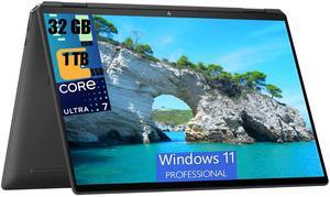 HP Spectre x360 16 2-in-1 Laptop, 16" WQXGA (2560 x 1600) Touchscreen, Intel Core Ultra 7 155H 16-Core Processor, Intel Arc graphics, 32GB DDR4  1TB PCIe SSD, Backlit KB, FP, Windows 11 Pro