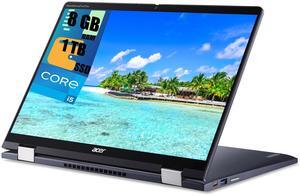 Acer Chromebook Spin 714 2-in-1 Laptop, 14" FHD+ (1920x1200) Touchscreen, Intel 10-core i5-1235U Processor, Intel Iris Xe Graphics, 8GB DDR4  1TB PCIe SSD, Backlit KB, Windows 11 Pro