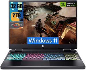 Acer Nitro 16 Gaming Laptop, 16" WQXGA 165Hz Display, AMD Octa-core Ryzen 9 7940HS Processor, NVIDIA GeForce RTX 4070 8GB Graphic, 32GB DDR5  2TB PCIe SSD, 4-zone RGB Backlit KB, Windows 11
