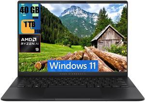 ASUS Vivobook S 14 Laptop, 14.0" OLED 2.8K (2880x1800) Display, Ryzen AI 9 365 Deca Core Processor, AMD Radeon Graphics, 40GB DDR4  1TB PCIe SSD, RGB KB, WiFi 6E, Webcam, Windows 11