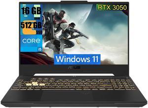 ASUS TUF F15 Gaming Laptop, 15.6" FHD (1920x1080) 144Hz, Intel Core i5-12500H 12-Cores Processor, GeForce RTX 3050 4GB GDDR6, 16GB DDR4  512GB PCIe SSD, Backlit Thunderbolt4, Windows 11