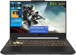 ASUS TUF F15 Gaming Laptop, 15.6" FHD (1920x1080) 144Hz, Intel Core i5-12500H 12-Cores Processor, GeForce RTX 3050 4GB GDDR6, 64GB DDR4  4TB PCIe SSD, Backlit Thunderbolt4, Windows 11 Pro