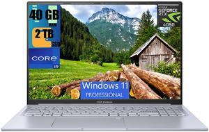 ASUS Vivobook Pro 16 Laptop, 16" FHD+ Display, Intel Core i9-13900H 14 cores Processor, NVIDIA GeForce RTX 4050 6GB GDDR6, 40GB DDR4  2TB PCIe SSD, Backlit Keyboard, Wi-Fi 6, Windows 11 Pro