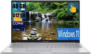 ASUS Vivobook 15 Business Laptop, 15.6" FHD Touchscreen, Intel Core i7-1355U 10 Cores Processor, Intel Iris Xe Graphics, 40GB DDR4  512GB PCIe SSD, Backlit Keyboard, Fingerprint Reader, Windows 11