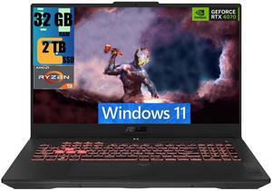 ASUS TUF A16 Gaming Laptop, 16" QHD+(2560x1600) Display, AMD Ryzen 9 7940HX 16-core Processor, NVIDIA GeForce RTX 4070 8GB GDDR6, 32GB DDR5  2TB PCIe SSD, RGB Backlit Keyboard, Windows 11