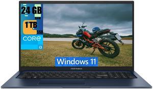 ASUS Vivobook 17 Business Laptop, 17.3" FHD (1920 x 1080) Display, Intel Core i3-1215U 6 cores Processor, Intel UHD Graphics, 24GB DDR4  1TB PCIe SSD, Wi-Fi 6 and Bluetooth, Windows 11