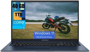 ASUS Vivobook 17 Business Laptop, 17.3" FHD (1920 x 1080) Display, Intel Core i3-1215U 6 cores Processor, Intel UHD Graphics, 40GB DDR4  1TB PCIe SSD, Wi-Fi 6 and Bluetooth, Windows 11 Pro