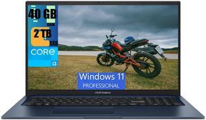 ASUS Vivobook 17 Business Laptop, 17.3" FHD (1920 x 1080) Display, Intel Core i3-1215U 6 cores Processor, Intel UHD Graphics, 40GB DDR4  2TB PCIe SSD, Wi-Fi 6 and Bluetooth, Windows 11 Pro