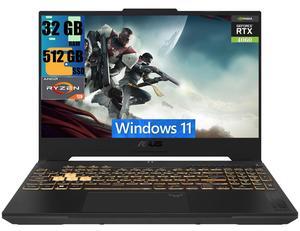 ASUS TUF A16 Gaming Laptop, 16" FHD+(1920x1200) 165Hz, AMD Ryzen 9 7940HX 16 Cores processor, NVIDlA GeForce RTX 4060 8GB GDDR6, 32GB DDR5  512GB PCIe SSD, Bluetooth 5.3, Wi-Fi 6, RJ45, Windows 11