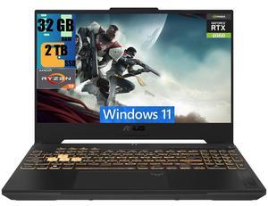 ASUS TUF A16 Gaming Laptop, 16" FHD+(1920x1200) 165Hz, AMD Ryzen 9 7940HX 16 Cores processor, NVIDlA GeForce RTX 4060 8GB GDDR6, 32GB DDR5  2TB PCIe SSD, Bluetooth 5.3, Wi-Fi 6, RJ45, Windows 11