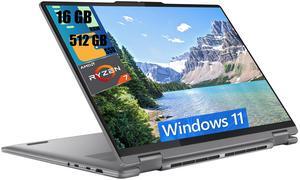 Lenovo Yoga 7 2-in-1 16 Laptop, 16" WUXGA (1920 x 1200) Touchscreen, AMD Ryzen 7 8840HS 8-core Processor, AMD Radeon 780M Graphics, 16GB  DDR4  512GB   PCIe SSD, Backlit Fingerprint, Windows 11 Home