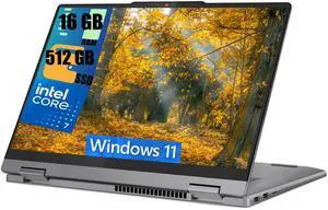 Lenovo IdeaPad Flex 5 2-in-1 16 Laptop, 16" WUXGA (1920x1200) Touchscreen, Intel Core 7 150U 10-core Processor, Intel Graphics, 16GB DDR4  512GB PCIe SSD, Backlit KB, Fingerprint Reader, Windows 11