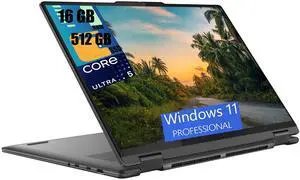 Lenovo Yoga 7 16 2-in-1 Laptop, 16" WUXGA (1920x1200) Touchscreen, Intel Core Ultra 5 125U 12-Core Processor, Intel Graphics, 16GB  DDR4  512GB   PCIe SSD, Backlit Fingerprint, Windows 11 Pro