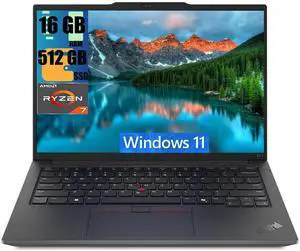 Lenovo ThinkPad E14 Gen 6 Laptop, 14" WUXGA (1920 x 1200) Display, AMD Ryzen 7 7735U 8 Cores Processor, AMD Radeon Graphics, 16GB DDR4  512GB PCIe SSD, Fingerprint Reader, Wi-Fi 6, Windows 11