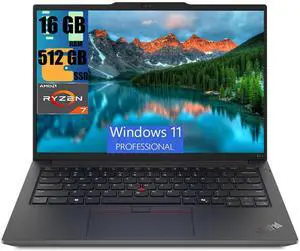 Lenovo ThinkPad E14 Gen 6 Laptop, 14" WUXGA (1920 x 1200) Display, AMD Ryzen 7 7735U 8 Cores Processor, AMD Radeon Graphics, 16GB DDR4  512GB PCIe SSD, Fingerprint Reader, Wi-Fi 6, Windows 11 Pro