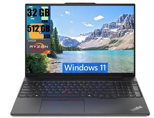 Lenovo ThinkPad E16 Business Laptop, 16" FHD+ (1920x1200) Display, AMD Ryzen 7 7735U 8 Cores Processor, AMD Radeon Graphics, 32GB DDR4  512GB PCIe SSD, Fingerprint, Backlit, Wi-Fi 6, Windows 11