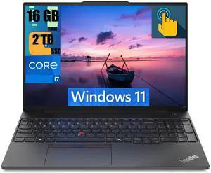 Lenovo ThinkPad E16 Business Laptop, 16" FHD+ Touchscreen, Intel Core i7-1355U 10 Cores processor, Intel Iris Xe Graphics, 16GB DDR4  2TB PCIe SSD, Fingerprint, Backlit KB, Wi-Fi 6, Windows 11