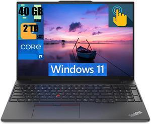 Lenovo ThinkPad E16 Business Laptop, 16" FHD+ Touchscreen, Intel Core i7-1355U 10 Cores processor, Intel Iris Xe Graphics, 40GB DDR4  2TB PCIe SSD, Fingerprint, Backlit KB, Wi-Fi 6, Windows 11