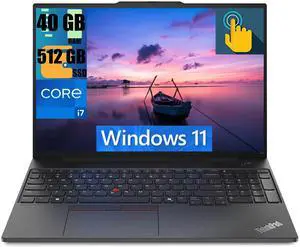 Lenovo ThinkPad E16 Business Laptop, 16" FHD+ Touchscreen, Intel Core i7-1355U 10 Cores processor, Intel Iris Xe Graphics, 40GB DDR4  512GB PCIe SSD, Fingerprint, Backlit KB, Wi-Fi 6, Windows 11