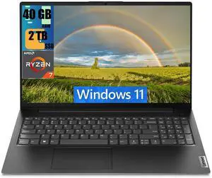 Lenovo V15 Business Laptop, 15.6" FHD Display, AMD Ryzen 7 7730U 8 Cores Processor, AMD Radeon Graphics, 40GB DDR4  2TB PCIe SSD, Numeric Keypad, HDMI, RJ45, Webcam, Wi-Fi, Windows 11