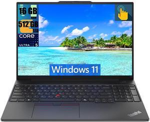 Lenovo ThinkPad E16 Gen 2 Laptop, 16.0" WUXGA Touchscreen, Intel Ultra 5-125U 12-Cores Processor, Intel Graphics, 16GB DDR4  512GB PCIe SSD, Backlit KYB, Fingerprint, Thunderbolt 4, Windows 11